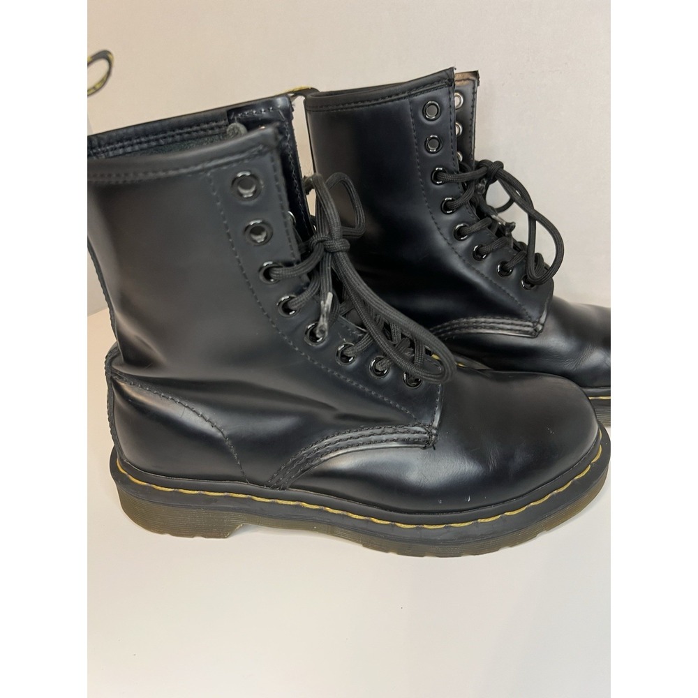 Dr. Martens 1460 Smooth Leather 8-Eye Combat Boots Black Size 6
